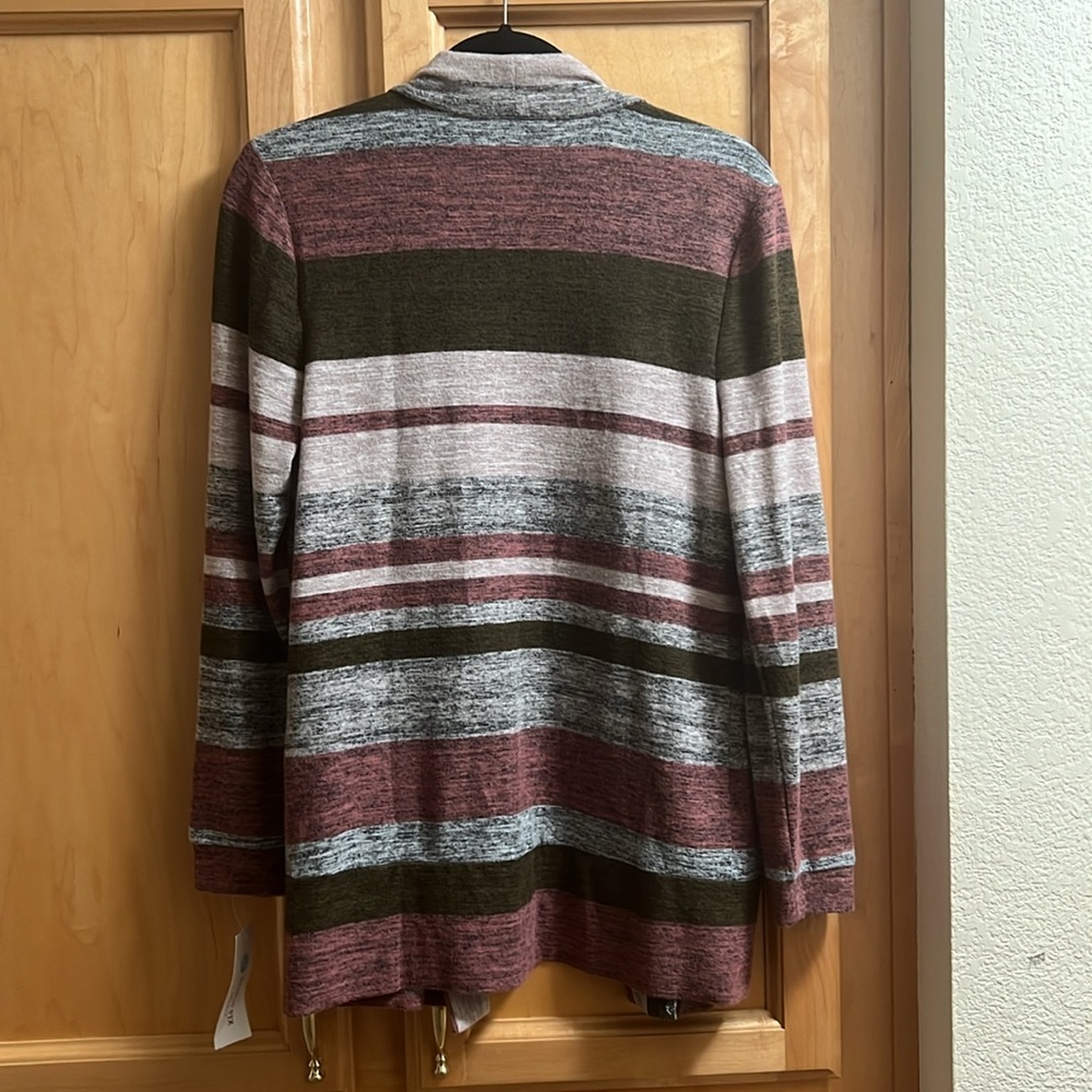 Bobeau Striped Multicolor Cardigan Sweater - Picture 4 of 5